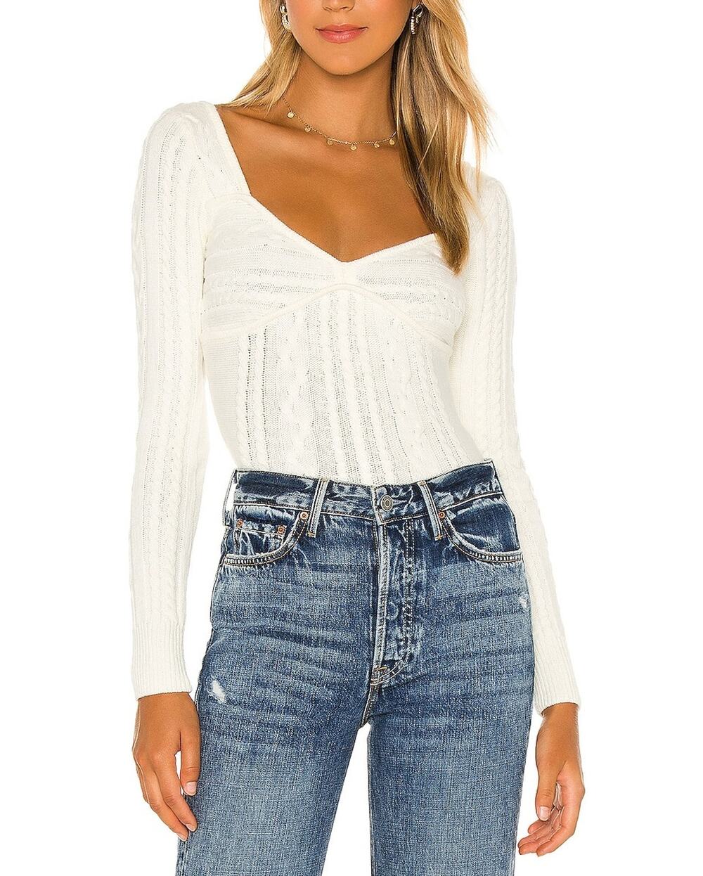 Majorelle Cable Knit Cream Fallone Sweater Size S